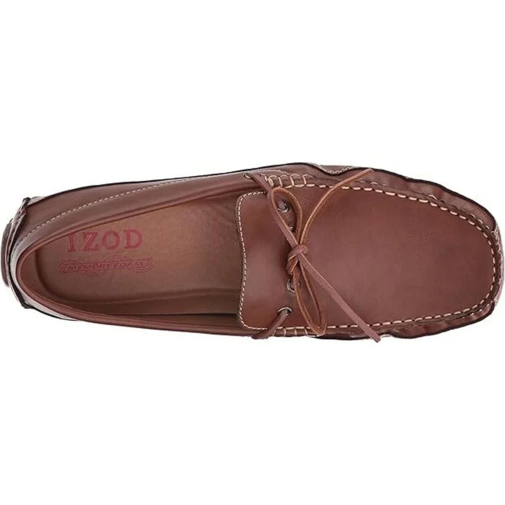 IZOD Bunton Mens Tan Brown Driving Loafers Memory Foam Shoes 11M